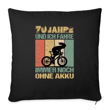 Geburtstag 70 Fahrradfahrerin Retro Frauen - Sofakissen mit Füllung 45 x 45 cm - Schwarz - Vorne