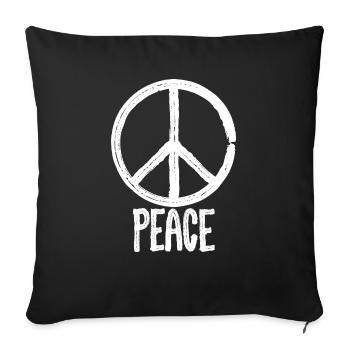 Friedenszeichen Paix Pas de guerre - Coussin et housse de 45 x 45 cm - noir - Devant