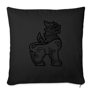 chinthe myanmar Birmanie - Coussin et housse de 45 x 45 cm - noir - Devant