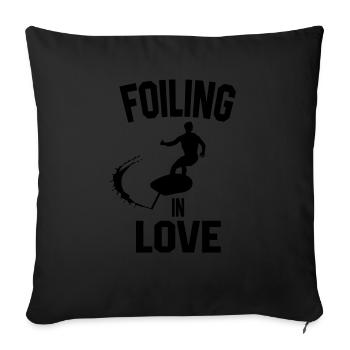 Surfen Foil - Sofakissen mit Füllung 45 x 45 cm - Schwarz - Vorne