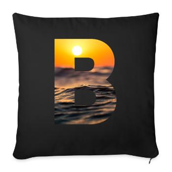 B - Sofakissen mit Füllung 45 x 45 cm - Schwarz - Vorne