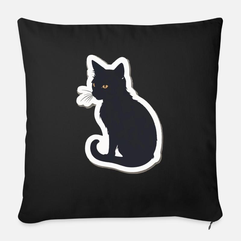 Katze Silhouette - Sofakissen mit Füllung 45 x 45 cm - Schwarz