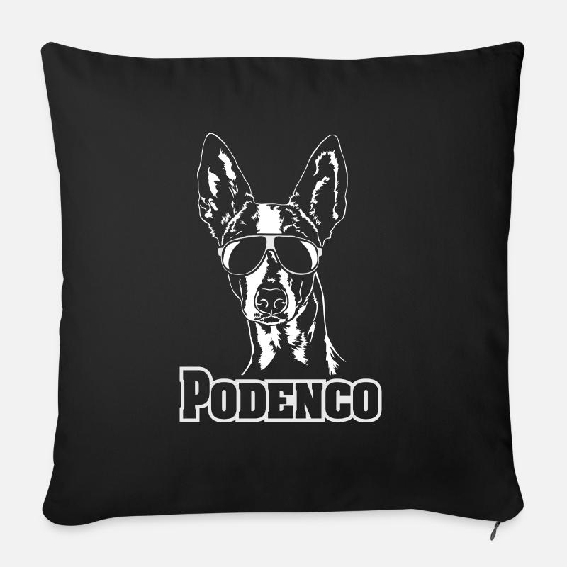Lunettes cool PODENCO Chiens de lévriers Wilsigns design - Coussin et housse de 45 x 45 cm - noir