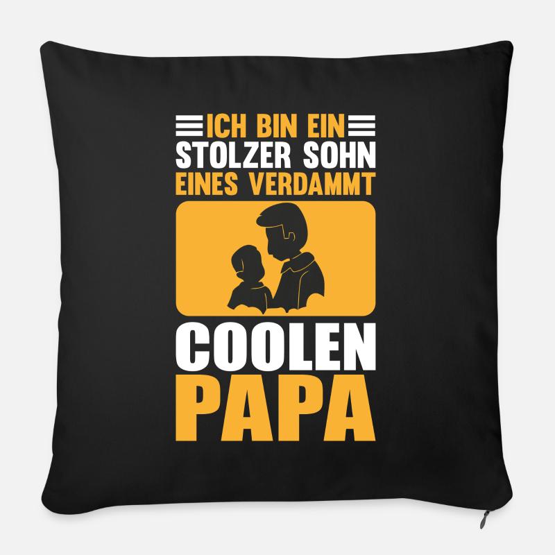 Ich bin stolzer Sohn eines verdammt coolen Papa - Sofakissen mit Füllung 45 x 45 cm - Schwarz