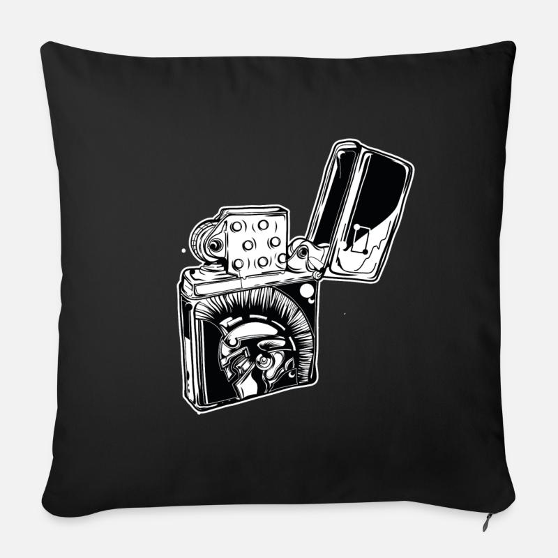 SHARP // Trojan // Lighter - Sofa pillow with filling 45cm x 45cm - black