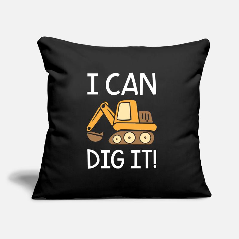 I Can Dig It Excaavator Sofa pillow with filling 45cm x 45cm