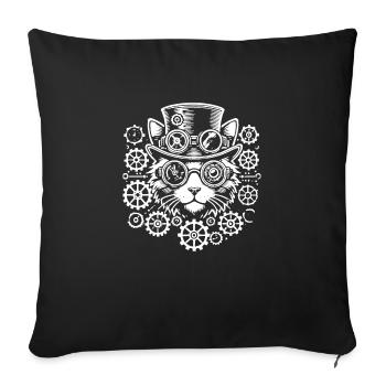Steampunk Cat - Sofa pillow with filling 45cm x 45cm - black - Front