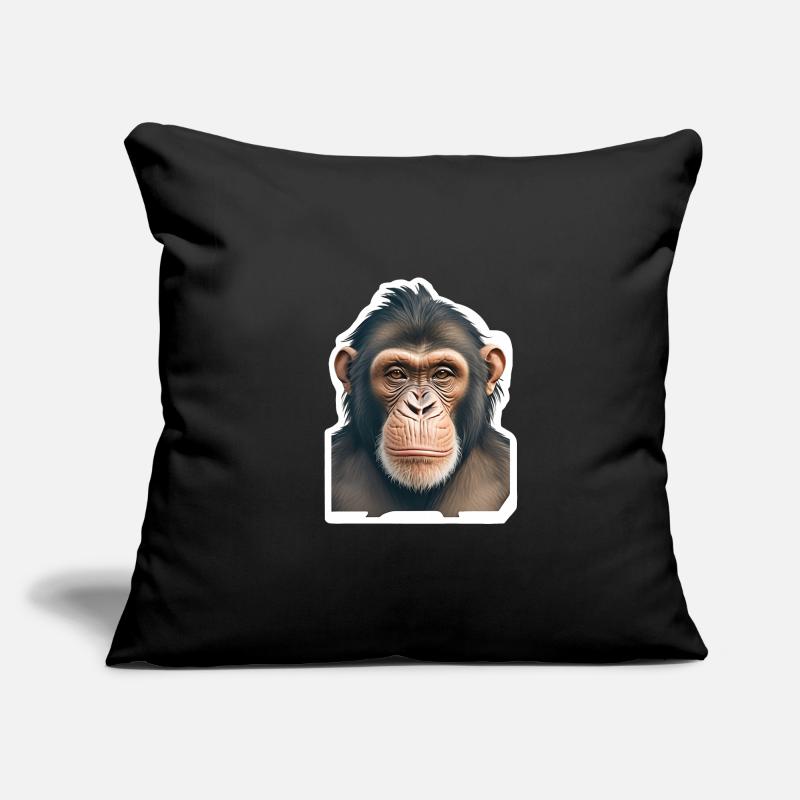 Chimpanzé Coussin et housse de 45 x 45 cm