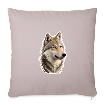 Wolf - Sofakissen mit Füllung 45 x 45 cm - helles Taupe - Vorne