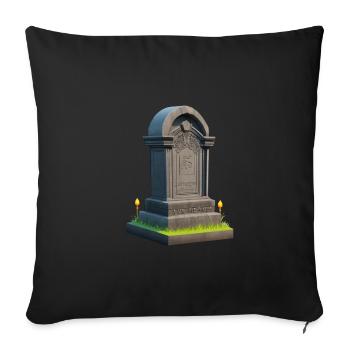 Halloween Grabstein - Sofakissen mit Füllung 45 x 45 cm - Schwarz - Vorne