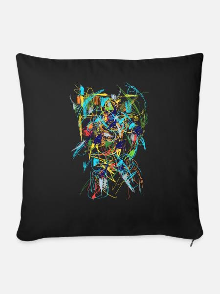 Abstrakt - Sofakissen mit Füllung 45 x 45 cm - Schwarz