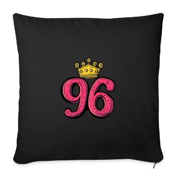96 Numéro Jersey Couronne - Coussin et housse de 45 x 45 cm - noir - Devant