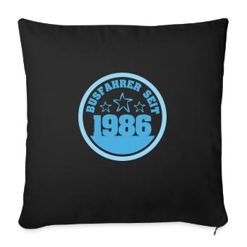 1986 - Sofakissen mit Füllung 45 x 45 cm - Schwarz - Vorne