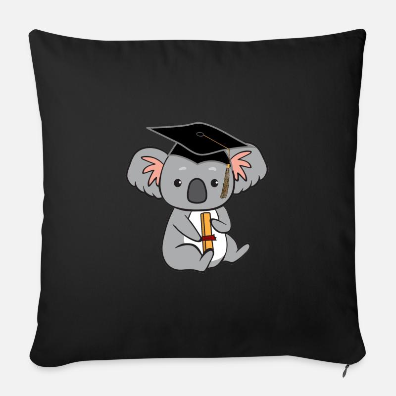 Koala mit Diplom - Sofakissen mit Füllung 45 x 45 cm - Schwarz