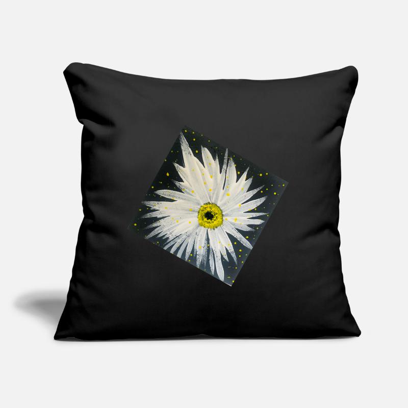 Design Edelweiss-noir-blanc Coussin et housse de 45 x 45 cm