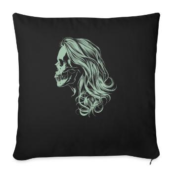 Zombie Girl Skull - Sofa pillow with filling 45cm x 45cm - black - Front