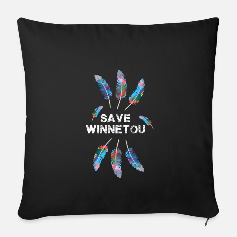 save winnetou,winnetou,federn,illustration - Sofakissen mit Füllung 45 x 45 cm - Schwarz