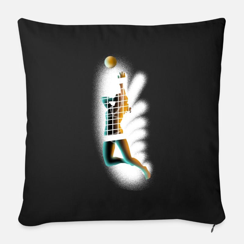 volleyball - Coussin et housse de 45 x 45 cm - noir