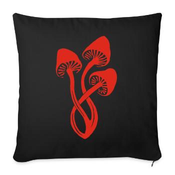 Trio of red mushrooms - Sofa pillow with filling 45cm x 45cm - black - Front