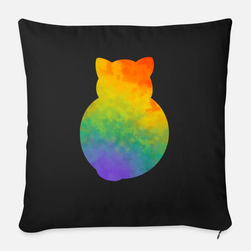 Pride Kitty - Sofakissen mit Füllung 45 x 45 cm - Schwarz