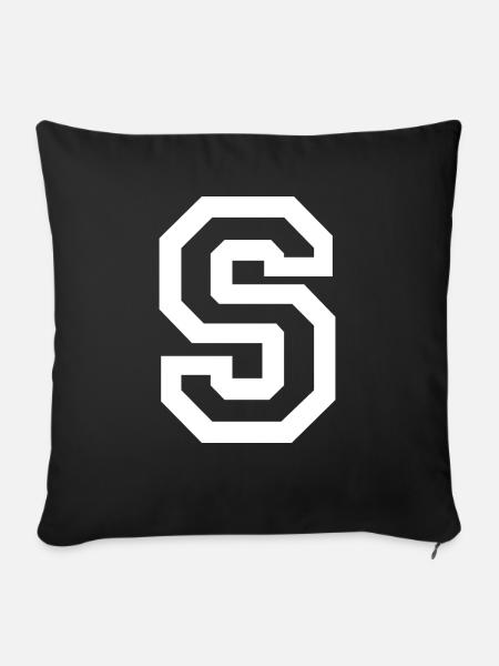Buchstabe S - Sofakissen mit Füllung 45 x 45 cm - Schwarz