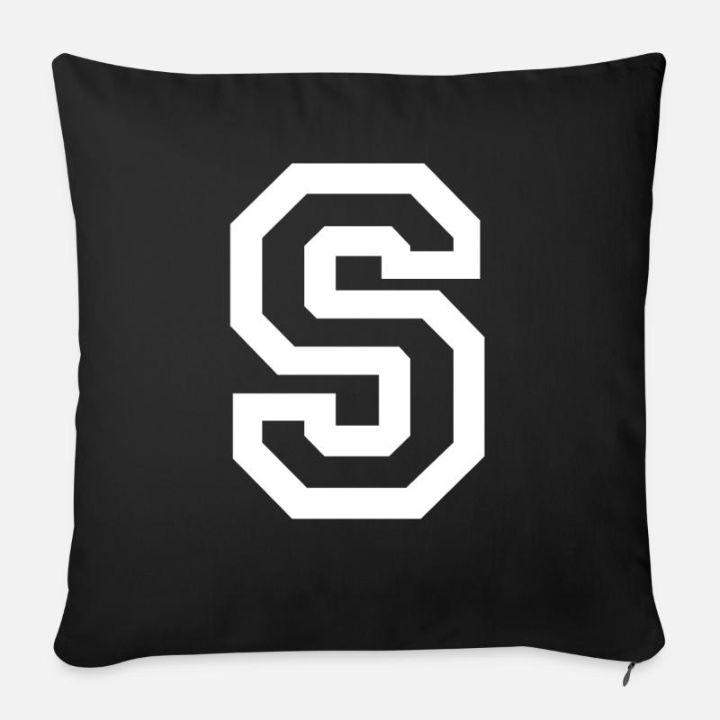 Buchstabe S - Sofakissen mit Füllung 45 x 45 cm - Schwarz