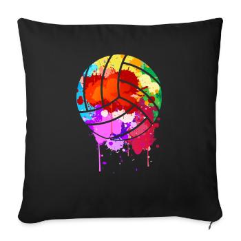 conception d’éclaboussures de volley-ball pour un amateur de volley-ball - Coussin et housse de 45 x 45 cm - noir - Devant