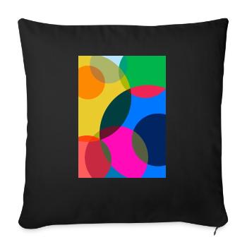 Peinture abstraite - Coussin et housse de 45 x 45 cm - noir - Devant