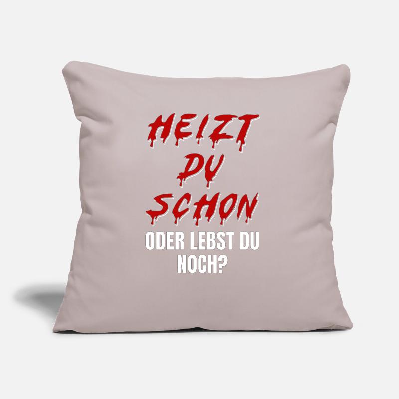 Heizt du schon oder lebst du noch? Halloween sarka Sofakissen mit Füllung 45 x 45 cm