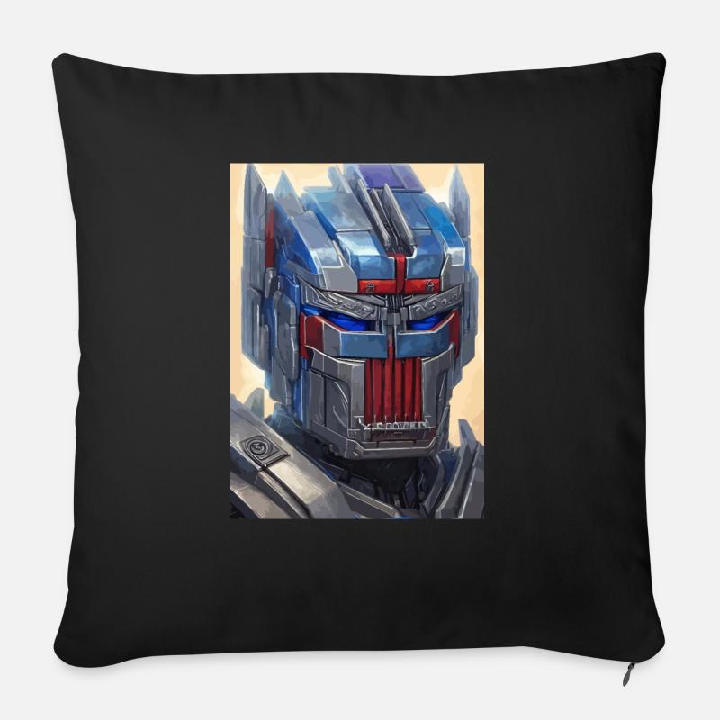 Robot, androïde, cyborg, science-fiction - Coussin et housse de 45 x 45 cm - noir