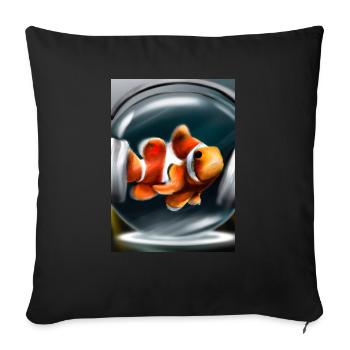 Clownfisch Kopfhörer - Sofakissen mit Füllung 45 x 45 cm - Schwarz - Vorne