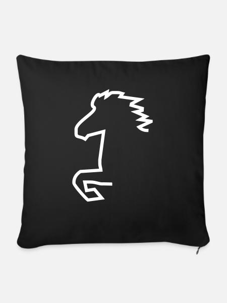 Islandpferd - Sofakissen mit Füllung 45 x 45 cm - Schwarz