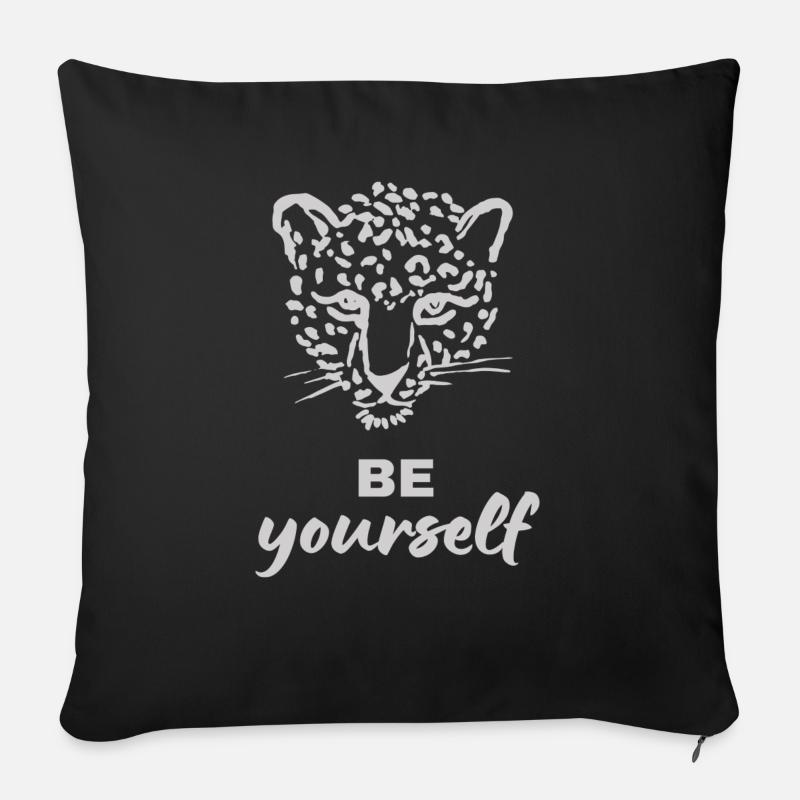 LEOPARD - Sofakissen mit Füllung 45 x 45 cm - Schwarz