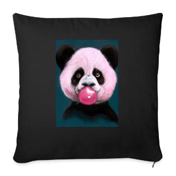 Kaugummi-Panda - Sofakissen mit Füllung 45 x 45 cm - Schwarz - Vorne