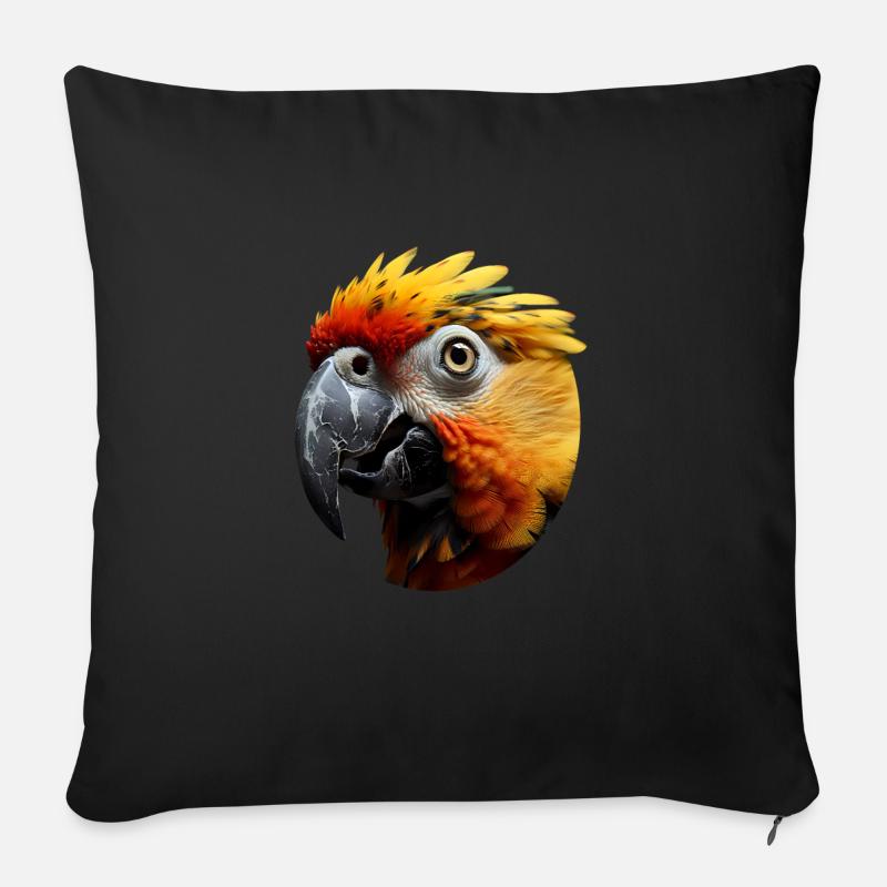 Papagei - Sofakissen mit Füllung 45 x 45 cm - Schwarz