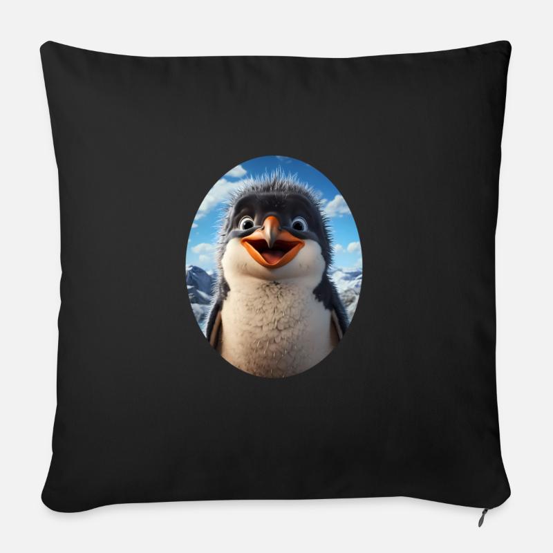 Pinguin - Sofakissen mit Füllung 45 x 45 cm - Schwarz