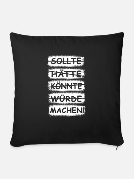Machen, einfach machen! - Sofakissen mit Füllung 45 x 45 cm - Schwarz