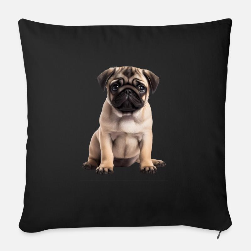Mops - Sofakissen mit Füllung 45 x 45 cm - Schwarz