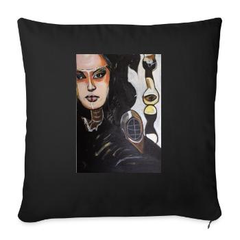 Dolmengöttin Langeneichstädt 4 - Sofakissen mit Füllung 45 x 45 cm - Schwarz - Vorne