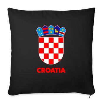 Stolz Kroatisch: Klassisches Wappen T-Shirt - Sofakissen mit Füllung 45 x 45 cm - Schwarz - Vorne