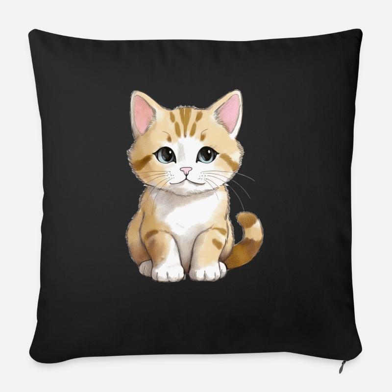 Sitting Cat - Sofakissen mit Füllung 45 x 45 cm - Schwarz