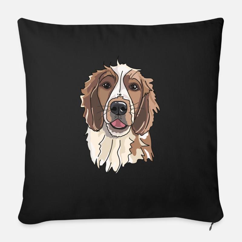 Welsh Springer Spaniel - Sofakissen mit Füllung 45 x 45 cm - Schwarz