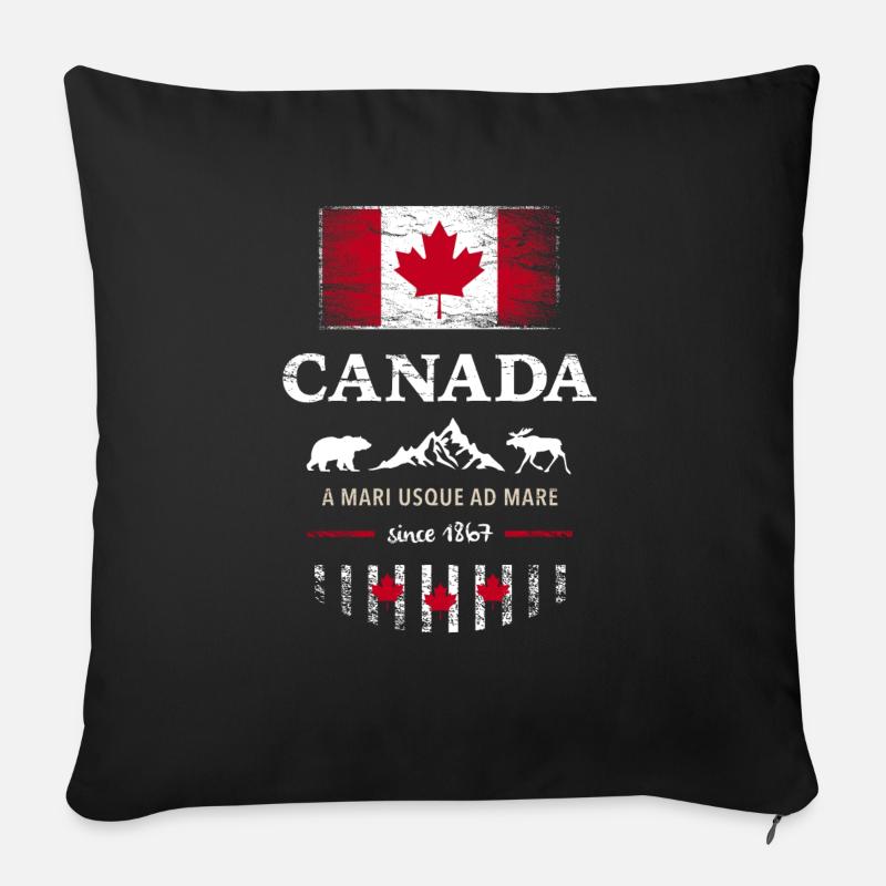 Canada Ottawa Ahornblatt Maple Leaf Kanada Amerika - Sofakissen mit Füllung 45 x 45 cm - Schwarz