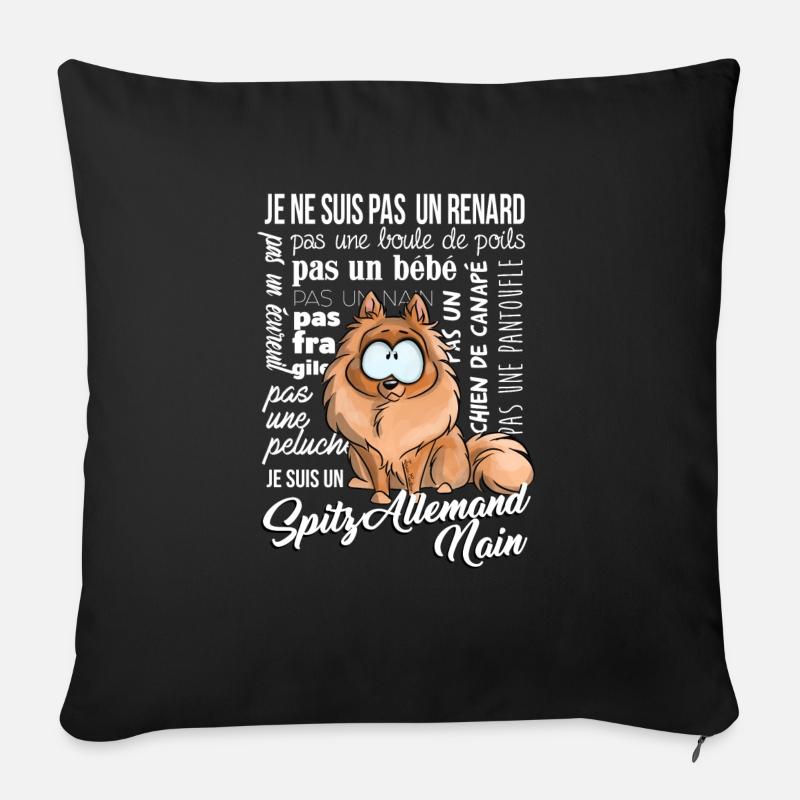 I'm German Spitz White Dwarf - Sofa pillow with filling 45cm x 45cm - black