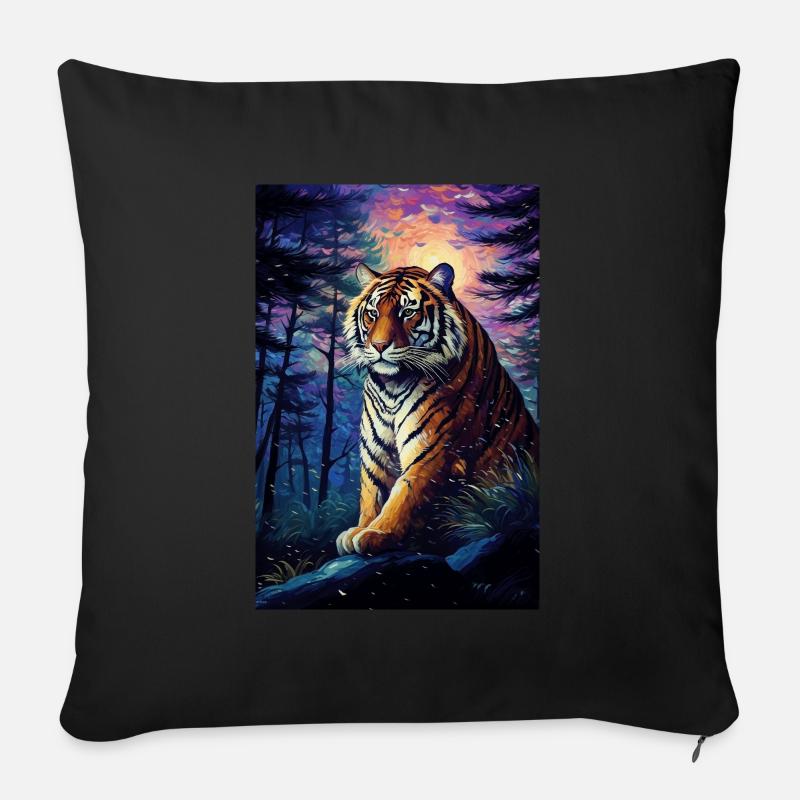 Tiger - Sofakissen mit Füllung 45 x 45 cm - Schwarz