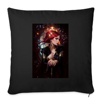 Fantasy women - Coussin et housse de 45 x 45 cm - noir - Devant