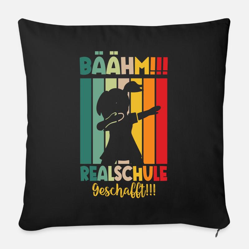 Bäm Realschule Geschafft 2024 - Sofakissen mit Füllung 45 x 45 cm - Schwarz