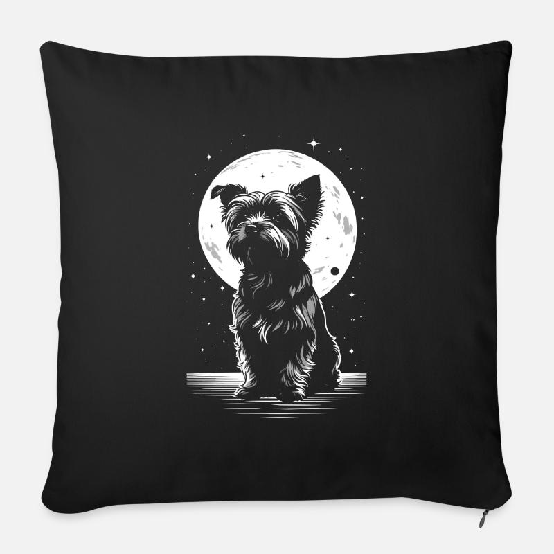 Yorkshire Terrier - Sofa pillow with filling 45cm x 45cm - black