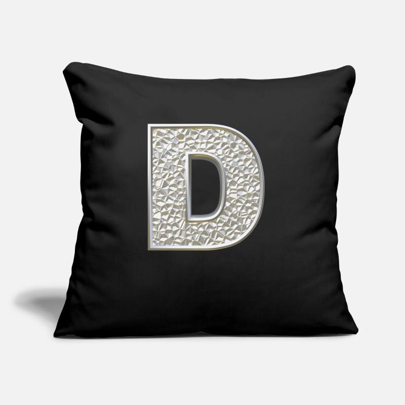 D, lettre, lettre D, initiale, initiale D, monogramme, Coussin et housse de 45 x 45 cm