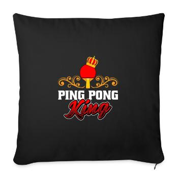 Ping Pong King / Table Tennis Sport Design - Coussin et housse de 45 x 45 cm - noir - Devant